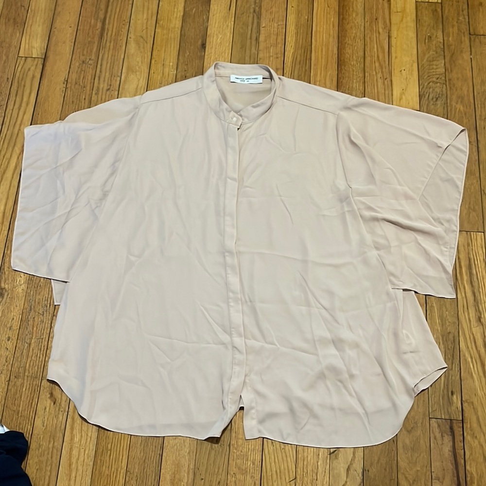 Amanda Uprichard pink/beige short sleeve blouse